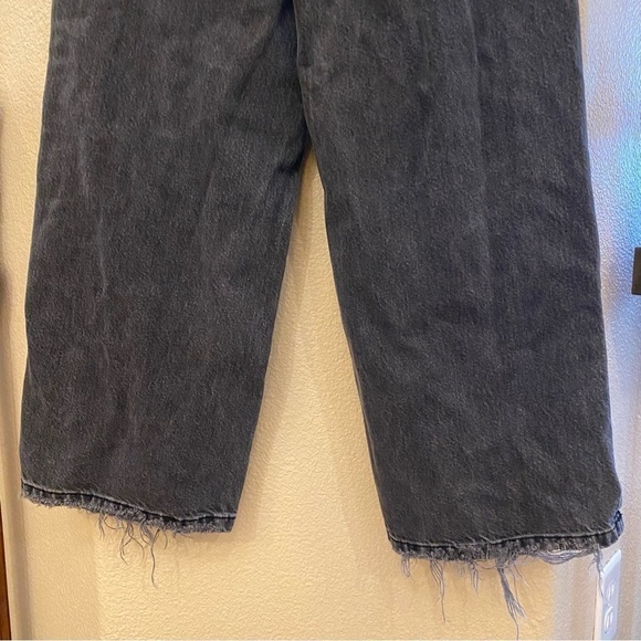 ZARA Girls Gray Raw Hem Distressed Wide Leg Jeans Size 13-14-Fits Small - Picture 8 of 9